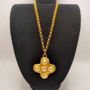 Vintage Brushed Gold Statement Necklace